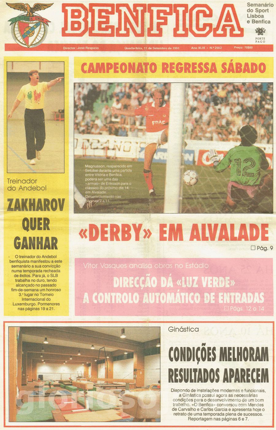 jornal o benfica 2552 1991-09-11